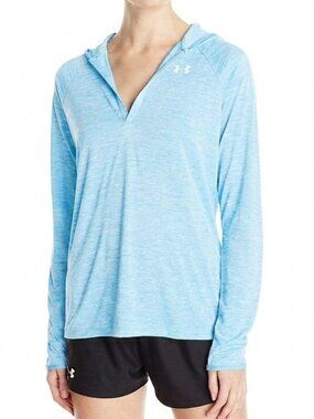 UNDER ARMOUR Blue Loose HeatGear Lightweight Hoodie Hooded Sweatshirt Pullover S